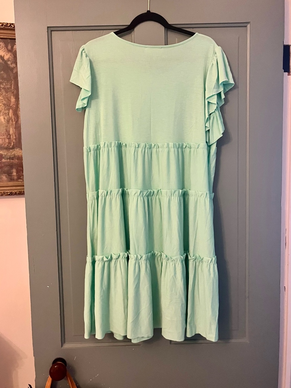 Zenana Outfitters Mint Tiered Ruffle Dress, NWOT - Picture 2 of 3